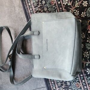 Portland Leather Mini Crossbody bag in Storm